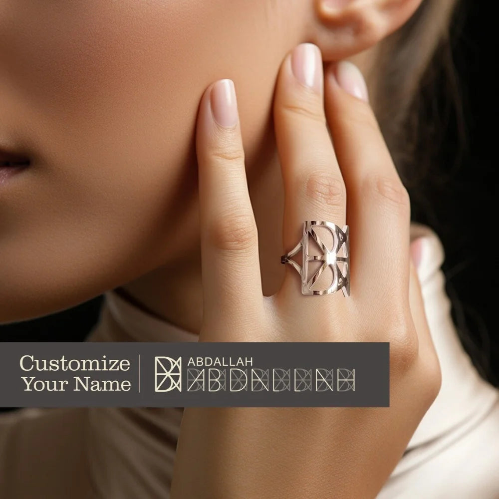 Custom Name Logo Rings For Women Personalized Unique Name Sign Rings Stainless Steel Fashion Jewelry Birthday Gift For Hear